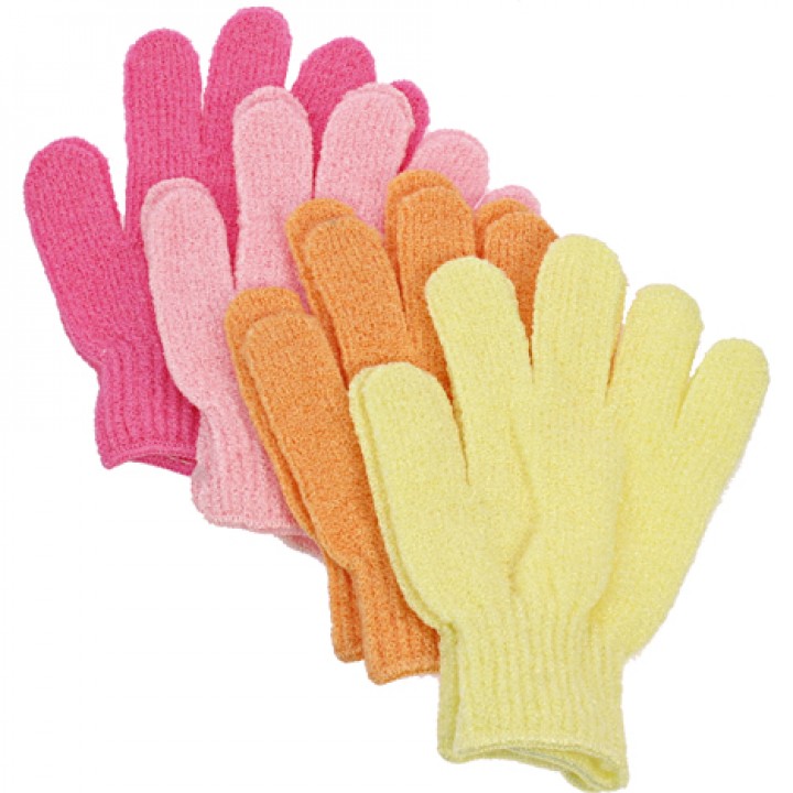 Bath Glove Massage 2pc Pastel Colours